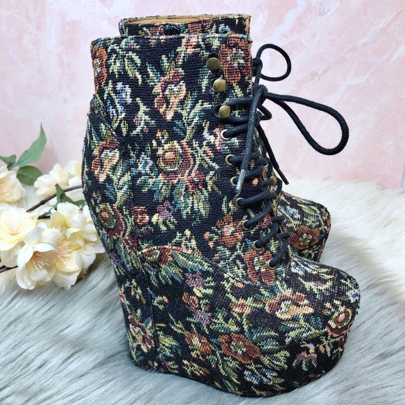 Jeffrey Campbell | Damsel Tapestry Platform Wedges - Picture 3 of 8